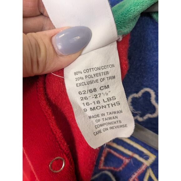 VINTAGE LITTLE ME Baby Boys Velour Bodysuit One Piece Jumpsuit Size 9 Months - Picture 5 of 6